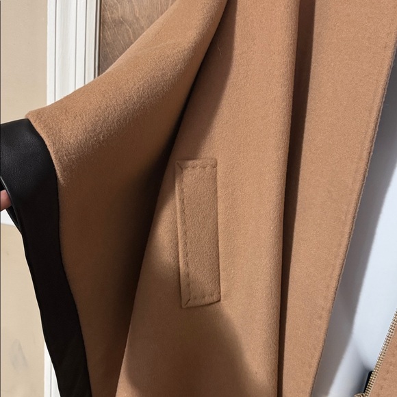 Club Monaco Camel Cape Coat with Black Trim - Picture 3 of 5